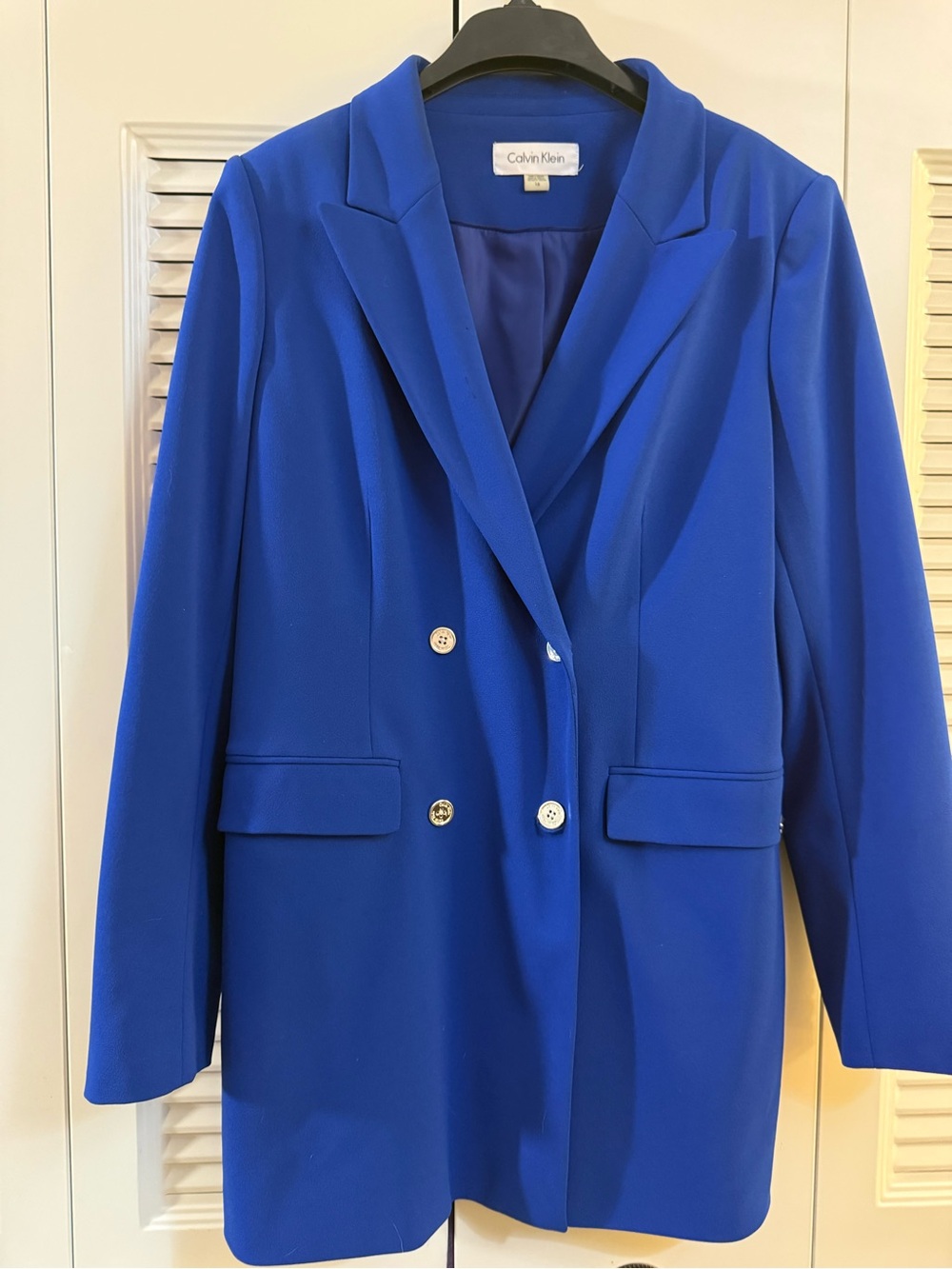 Calvin Klein Women's Bold Blue Double-Breasted Blazer